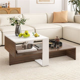 Double layered dual color coffee table 08529093