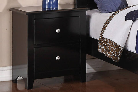 ZUN Bedroom Bed Side Table 1x Nightstand Black Color Wooden 2 Drawers Table HSESF00F4251