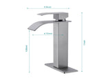 Waterfall Spout Bathroom Sink Single Handle Faucet with Pop-Up Drain 99007003
