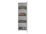 Kotlik 1 Door Wardrobe 67" H with Vertical Storage and Four Shelves, White B097P480460