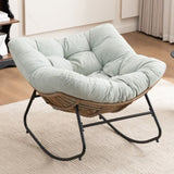 Rocking Chair, Chenille Upholstered Accent Chair, Modern Nursery Rocking Chair for Living Room, W2915P309402