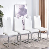 ZUN Modern Dining Chairs Set of 4, Side Dining Room/Kitchen Chairs, Faux Leather Upholstered Seat and WF312276AAK