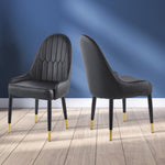 ZUN Modern Leather Dining Chair Set of 2, Upholstered Dining Chair, Legs with Black Plastic Tube Plug 18425894