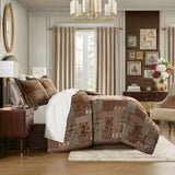 Cal King 4 Piece Brown Comforter Set B035P148264