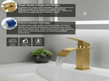 Single Handle Bathroom Faucet Lavatory Faucet Stainless Steel Single Hole-TP, Brushed GoldUnable 96452827