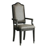 Two Tone Grey and Charcoal Upholstered Back Arm Chairs B062P185659