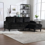 UNITED WE WIN Sofa for three, solid wood frame, Chenille fabric, side pocket, with two cup holders, W1568142742