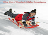 Classic Winter Sled - Sit/Lie Dual-Use, Pre-Drilled Steering Bar, Outdoor Snow Fun 19800956