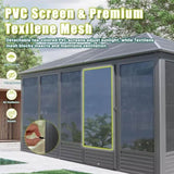 11.2x14.6FT Sunroom, Four Season Solarium Aluminum Hardtop Gazebo with Galvanized Steel Roof, W1859P276734