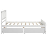 Twin size Platform Bed with Two Drawers, White WF195105AAK