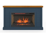 48 inch Fireplace with Mantel, Blue Denim and Whiskey Finish B108131559