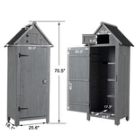 ZUN Outdoor Tool Storage Cabinet, Wooden Fir Garden Shed with Single Storage Door 10406110