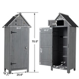 ZUN Outdoor Tool Storage Cabinet, Wooden Fir Garden Shed with Single Storage Door 10406110