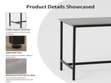 Bar Table Set with 4 Bar stools PU Soft seat with backrest, Grey, 47.24'' L x 23.62'' W x 35.43'' H 68759639