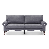 80-Inch Modern Velvet 3 seat Sofa with Wooden Legs & Crystal button and Copper Nail, Tufted W1117P268793