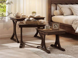 3-Piece Nesting Coffee Table Set, Space-Saving Design with Vintage Wood-Like Finish for Living Room 57988599