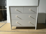 White 4-Drawer Kids Dresser, Wooden Storage Cabinet for Toddler Bedroom, Nursery, Closet, Baby W808P298011