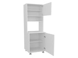 FM FURNITURE Buckeye Kitchen Pantry with Open Storage and 2 Doors, White B128P301402