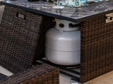 30inch Outdoor Fire Table Propane Gas Fire Pit Table with Lid Gas Fire Pit Table with Glass Rocks 07880043