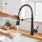 ZUN Commercial Black Kitchen with Pull Down Sprayer, Single Handle Single Lever Kitchen Sink W1932P172271