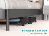 2 Pack Under Bed Storage Containers with Wheels, 42L Underbed Organizer Bin with Clear PVC Lid, Dual 33578725
