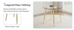 ZUN Round dining table with glass top, gilded metal legs, exquisite living, starting from details, W1151P205877