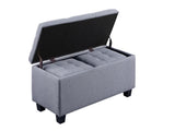 Large Storage Ottoman Bench Set, 3 in 1 Combination Ottoman, Tufted Ottoman Linen Bench for W142063971