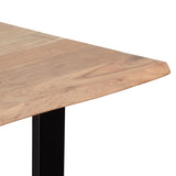 ZUN Dining Table, Black + Natural, 31D x 55W x 30H in 68163.00