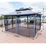 13x10 Outdoor Patio Gazebo Canopy Tent With Ventilated Double Roof And Mosquito net 14558633