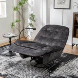Black recliner, reclining lazy chair, mobile phone holder, large and comfortable reading chair, W1170P183227