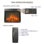 ZUN 23 inch electric fireplace insert, ultra thin heater log set & realistic flame, remote control W1769P164927