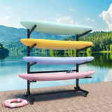 80''H Freestanding Kayak Storage Rack Holds 4 Kayaks, Heavy-Duty Adjustable Stand with Lockable T2398P305831