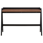 ZUN Walnut and Black Writing Desk with USB Ports B062P153882