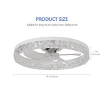 ZUN Modern Acrylic Ceiling Fan Light with Remote Control, Dimmable LED Chandelier, 6-Speed Adjustable, W1340P200008