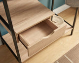 Metal Clothes Rack Open Wardrobe Free Standing with One Drawer Hanging Clothes Rod Light Brown B107P147854