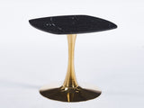 Square Tulip Dining Table for 2-4 Persons, 24 Inch Small Kitchen Table with Sturdy Golden Metal W3766P453946