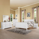 1pc Classic White Finish 2-Drawers Nightstand Louis Phillipe Style Bedroom Furniture B2741P323122