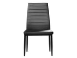 6pcs Elegant Assembled Stripping Texture High Backrest Dining Chairs Black 70972239