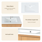 ZUN 30" Bathroom vanity Set with Sink, Combo Cabinet, Bathroom Storage Cabinet, Solid Wood Frame 13281534