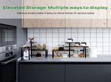 3 Tier Kithen Countertop Organizer,Bamboo Corner Shelf,Bathroom Storage Display Counter 63115316