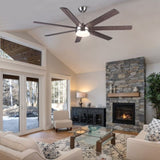 62 in. Integrated LED Brushed Nickel Plywood Smart Ceiling Fan with Remote Control W1367139021