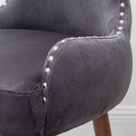 ZUN Lindale Contemporary Velvet Upholstered Nailhead Trim Accent Chair, Gray T2574P164505