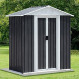 5X3 Feet Dark Grey Outdoor Storage Shed With Aluminum Alloy Frame With Base W2794P281547