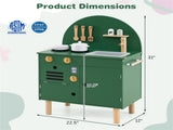 Green Wooden Kids Play Kitchen with Interactive Stove & Sink, ASTM/CPSIA Compliant Pretend Cooking 44536744