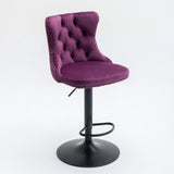 Swivel Velvet Barstools Adjusatble Seat Height from 25-33 Inch,17.7inch base, Modern Upholstered Bar W1143P151487