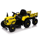 ZUN Ride on Tractor with Trailer,12V Battery Powered Electric Tractor Toy w/Remote Control,electric car 75043347