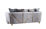 Chanelle Thick Velvet Fabric Upholstered Sofa Made With Wood in Gray B009P153973
