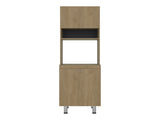 Fingal Kitchen Pantry with Microwave Space, Four Shelves and Closed Storage, Natural Oak B097P474321