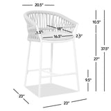 Maiden 27" Set of 2 Patio Counter Stool, Sky Blue Sunproof Olefin B2719P245993