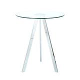 Modern Kitchen Glass dining table ROUND Tempered Glass BAR Table top,Clear BAR Table Metal W210P195508